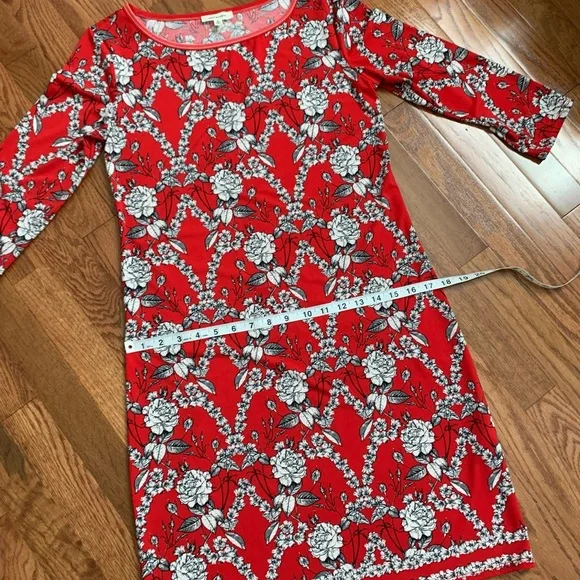 Max Studio Red Floral Sheath Dress Casual Travel Collegiate - Sz S.   EUC! - Picture 6 of 12